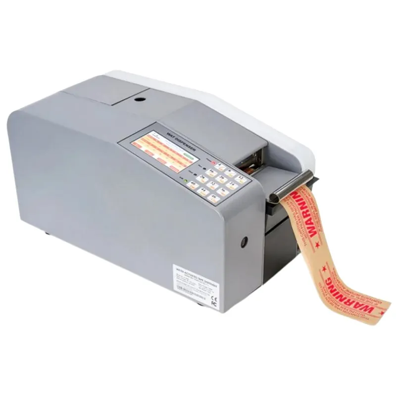 Despachador electrónico para cinta kraft que se activa con agua